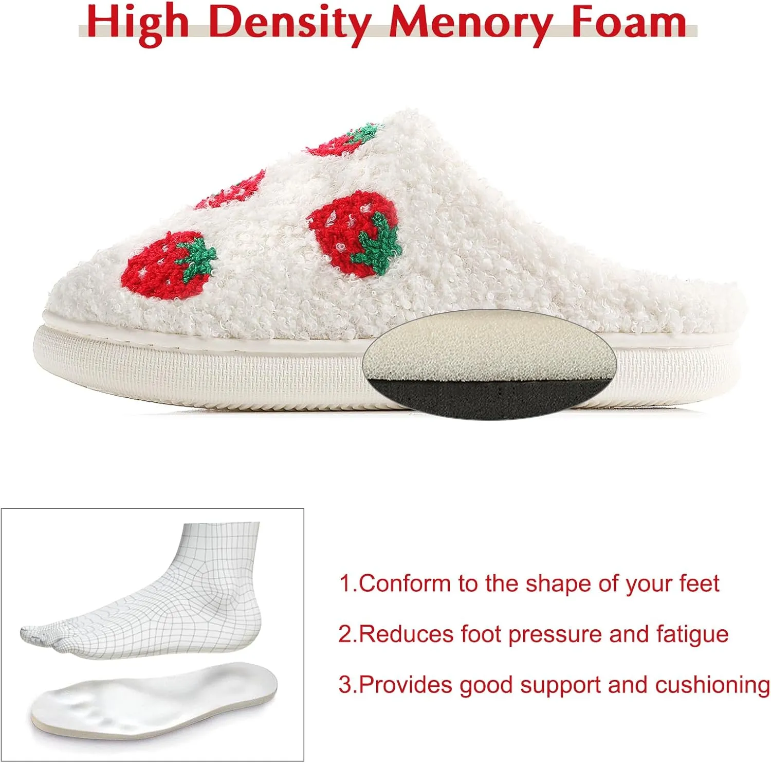 Adisputent Women's Fluffy Slippers - Warm, Cozy, Plush Fuzzy Cushion Slip-On House Slippers for Indoor and Outdoor