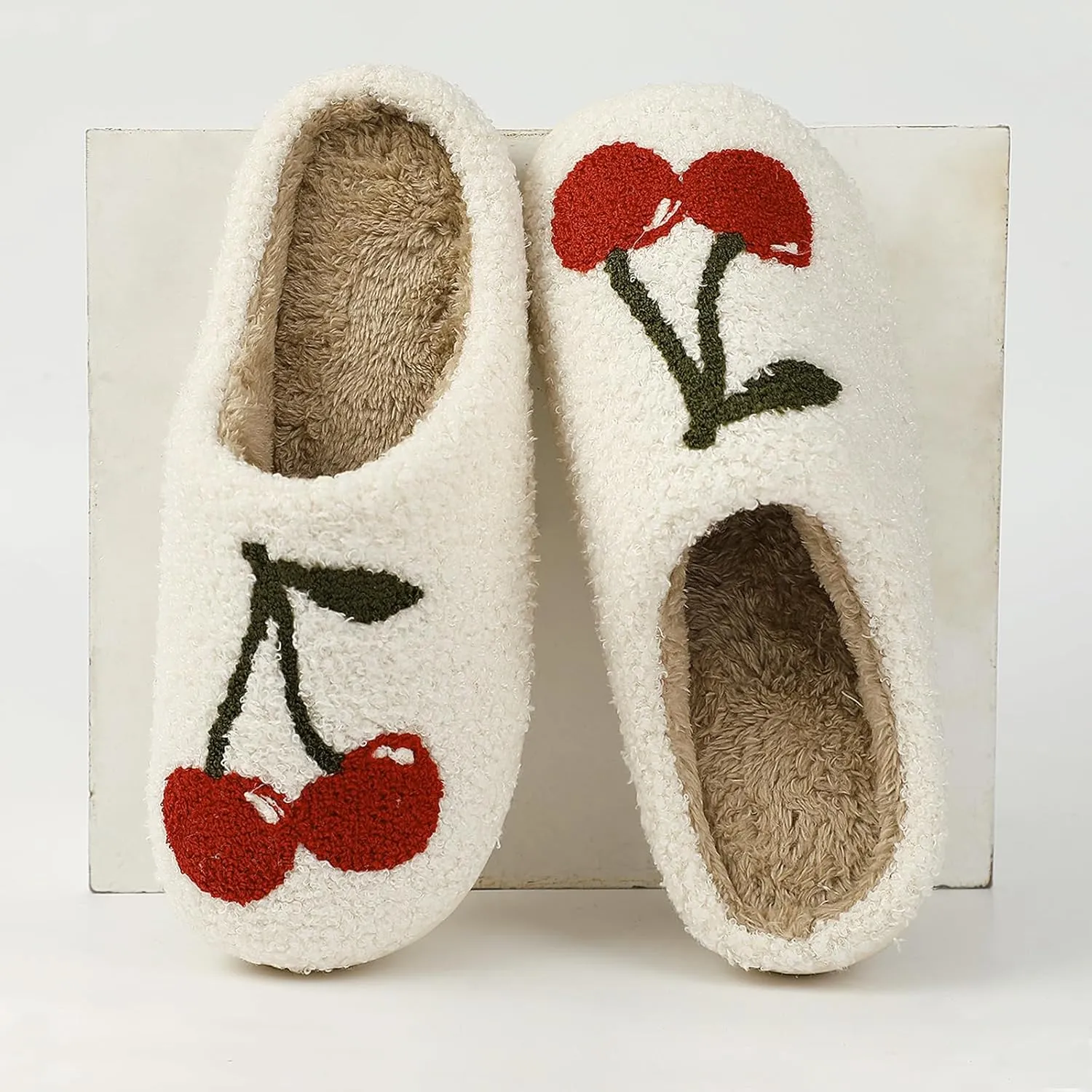 Adisputent Women's Fluffy Slippers - Warm, Cozy, Plush Fuzzy Cushion Slip-On House Slippers for Indoor and Outdoor