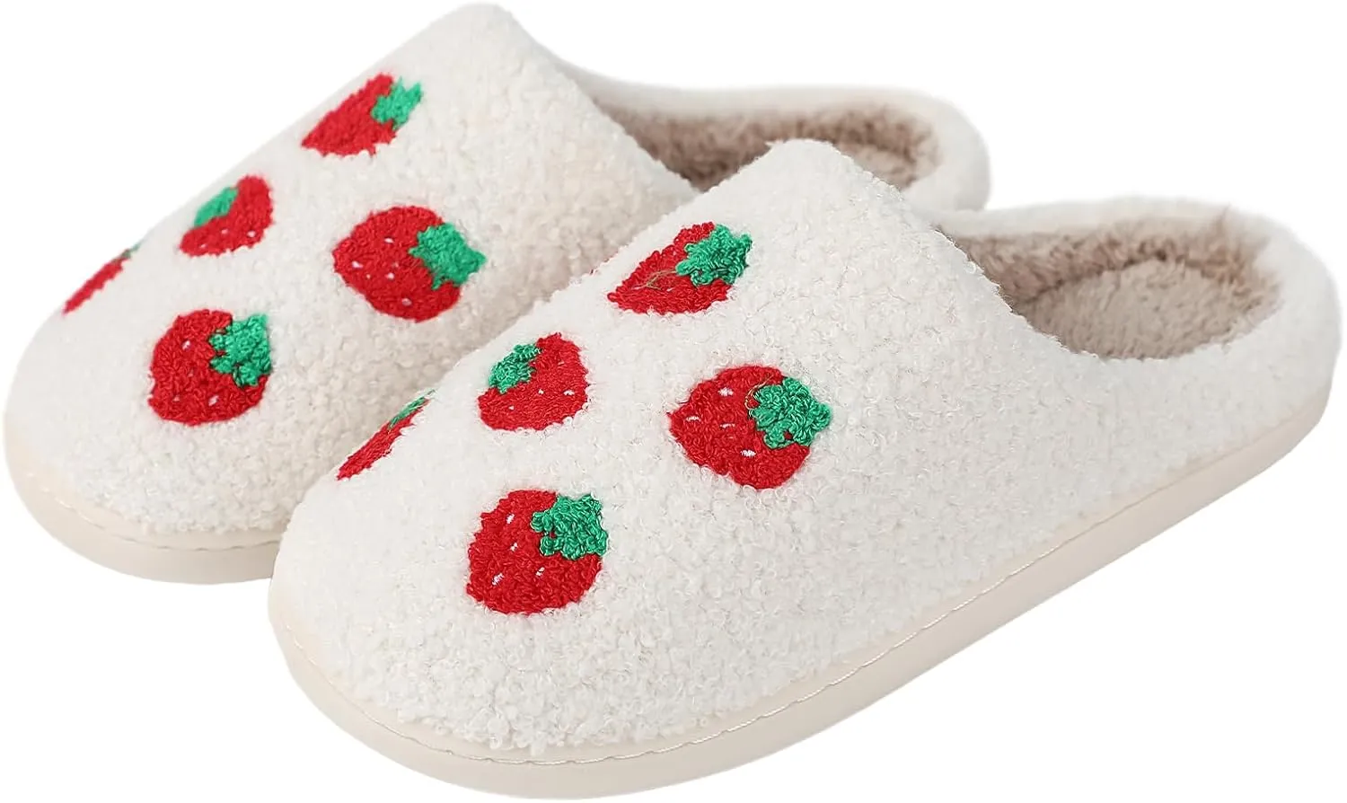 Adisputent Women's Fluffy Slippers - Warm, Cozy, Plush Fuzzy Cushion Slip-On House Slippers for Indoor and Outdoor