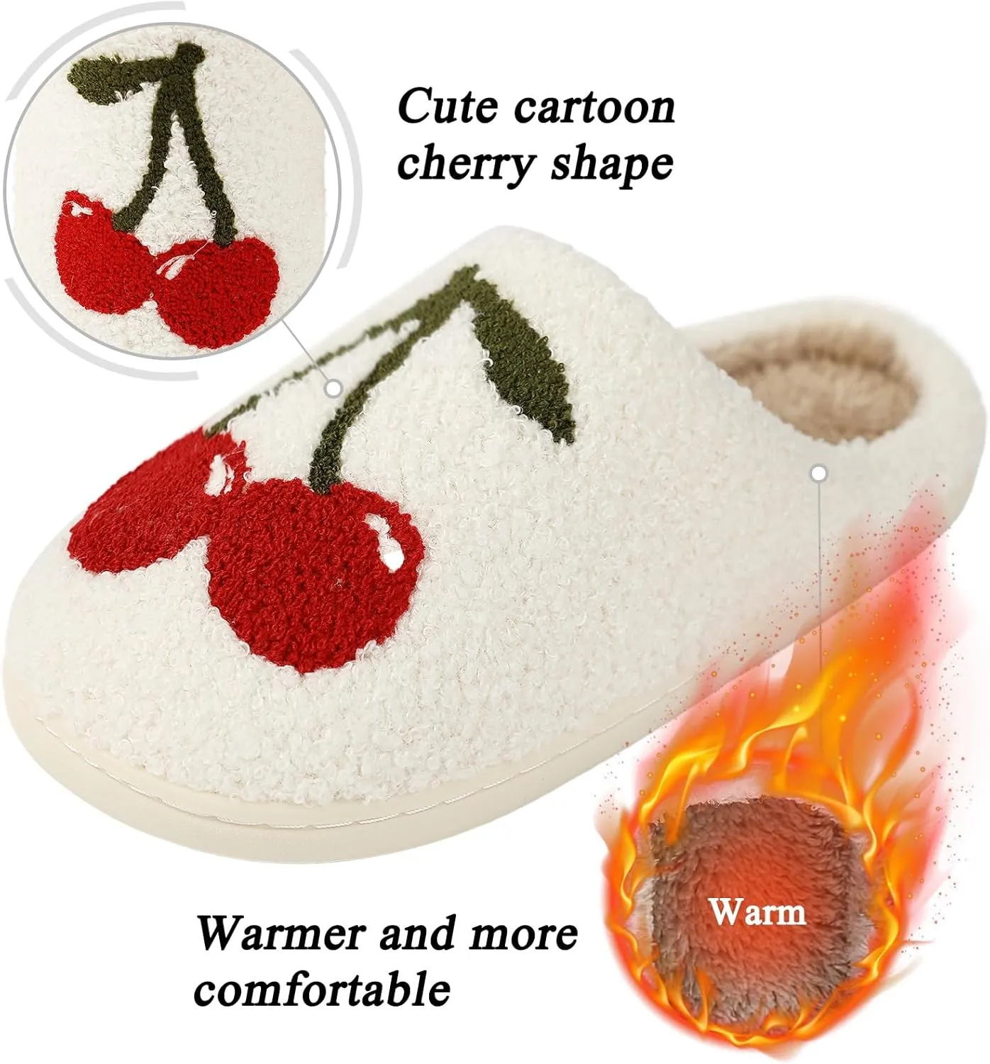 Adisputent Women's Fluffy Slippers - Warm, Cozy, Plush Fuzzy Cushion Slip-On House Slippers for Indoor and Outdoor