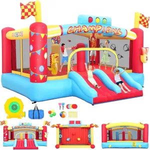 AKEYDIY Bounce House Ball Game Park- Large Bounce House for Kids 8-12, Sports Mania Bouncy House with Large Bounce Area/Dual Slides Inflatable Bouncer with Blower - Huge16ft x10ft