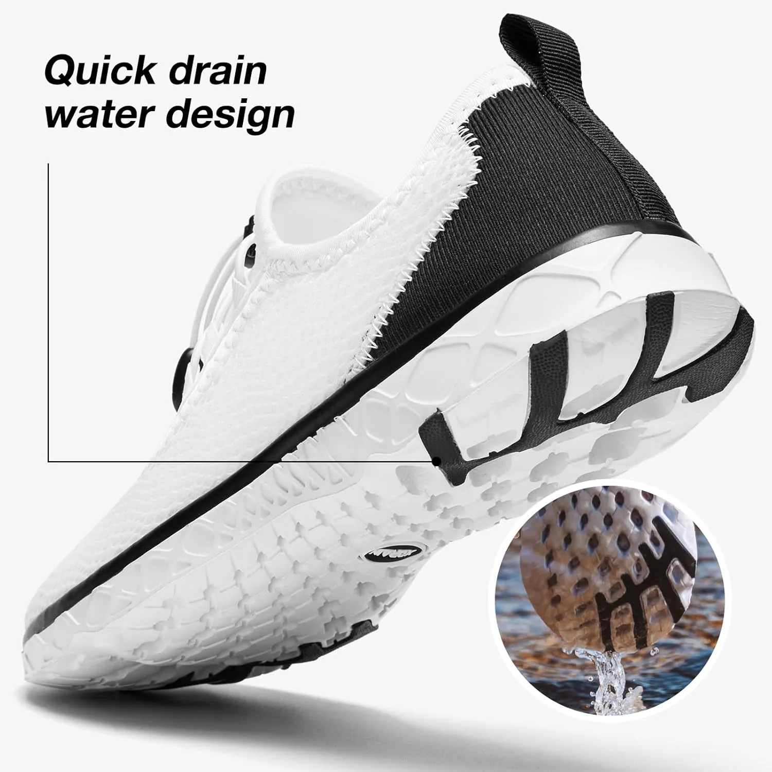 ALEADER Men's Stylish Water Shoes, Quick-Dry Xdrain Water Sneakers, Lightweight & Comfort Footed