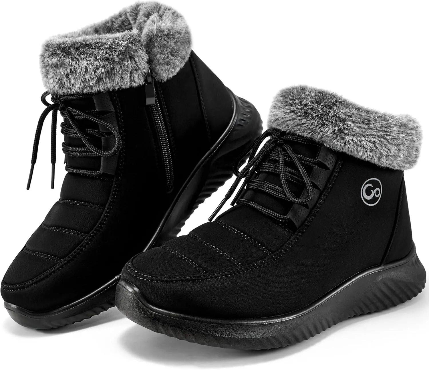 Alicegana Winter Boots for Women Warm Fur Lined Snow Shoes Slip on Ankle Booties Comfortable Anti Slip Outdoor Boots