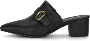 Allegra K Women's Pointed Toe Slip on Block Heel Sandals Mules