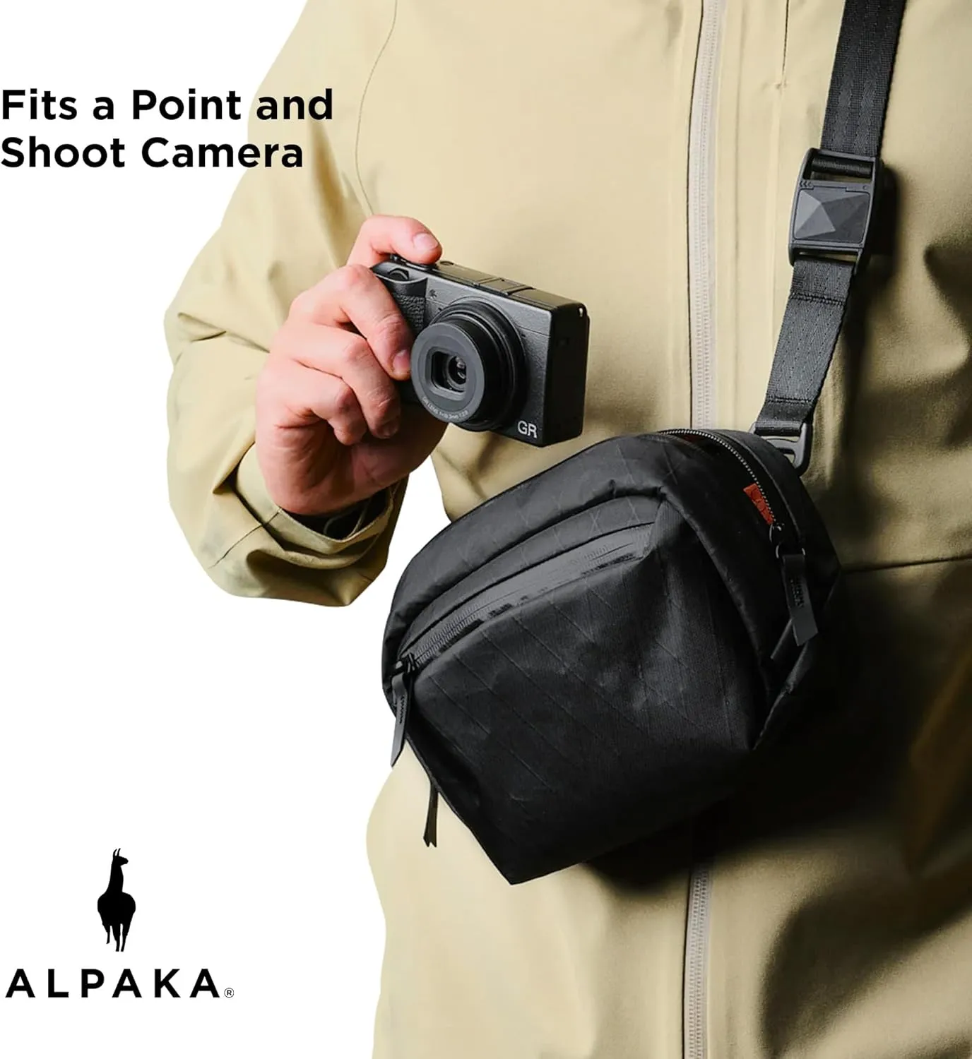ALPAKA Go Sling Nano - 1.6L Sling Bag for Men,Mini Crossbody Bag with Weatherproof Fabric, Quick Release Magnetic Buckle