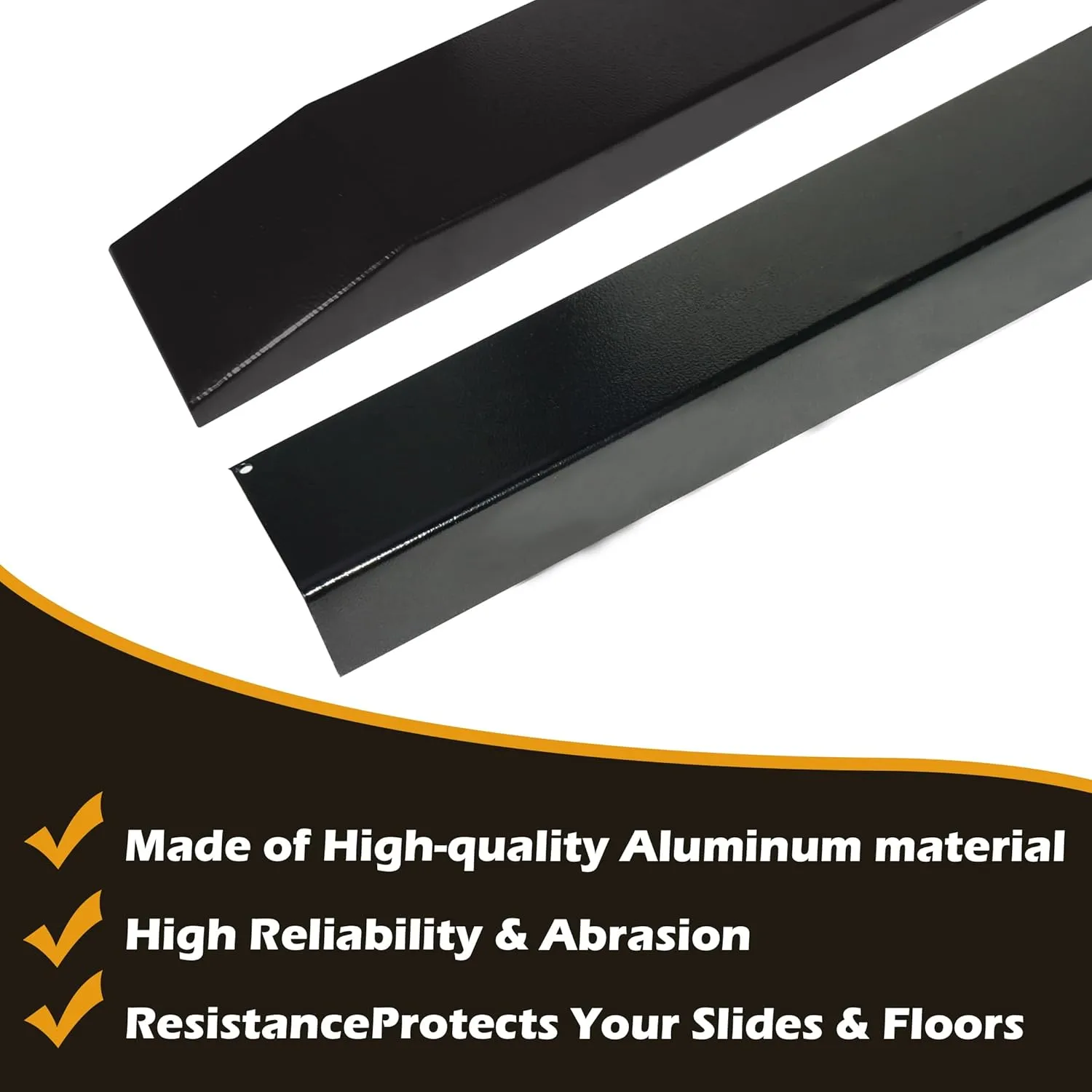 Aluminum RV Slide Out Ski Set - 2 Pack Slide Out Stabilizers for RV Floor Saver Corner & Edge Protector Tracks | 47 Inch RV Camper Slide Out Prevent Sticking & Catching | Do Not Include Butyl