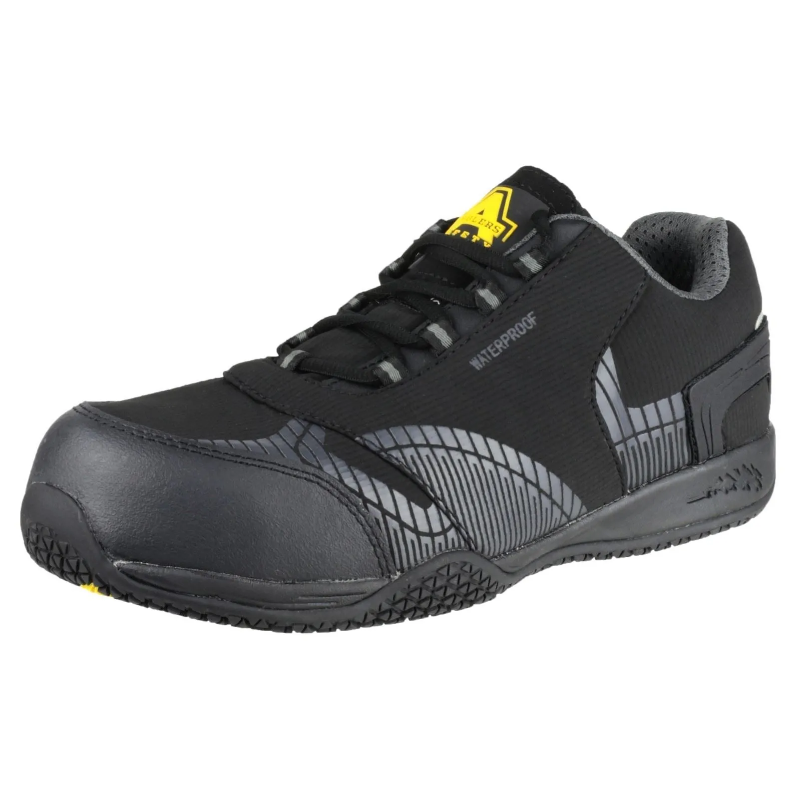 Amblers Safety Men's FS29C Waterproof Metal Free Non Leather Safety Trainer in Black