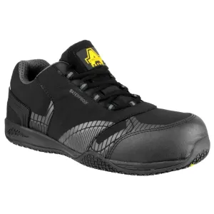 Amblers Safety Men's FS29C Waterproof Metal Free Non Leather Safety Trainer in Black
