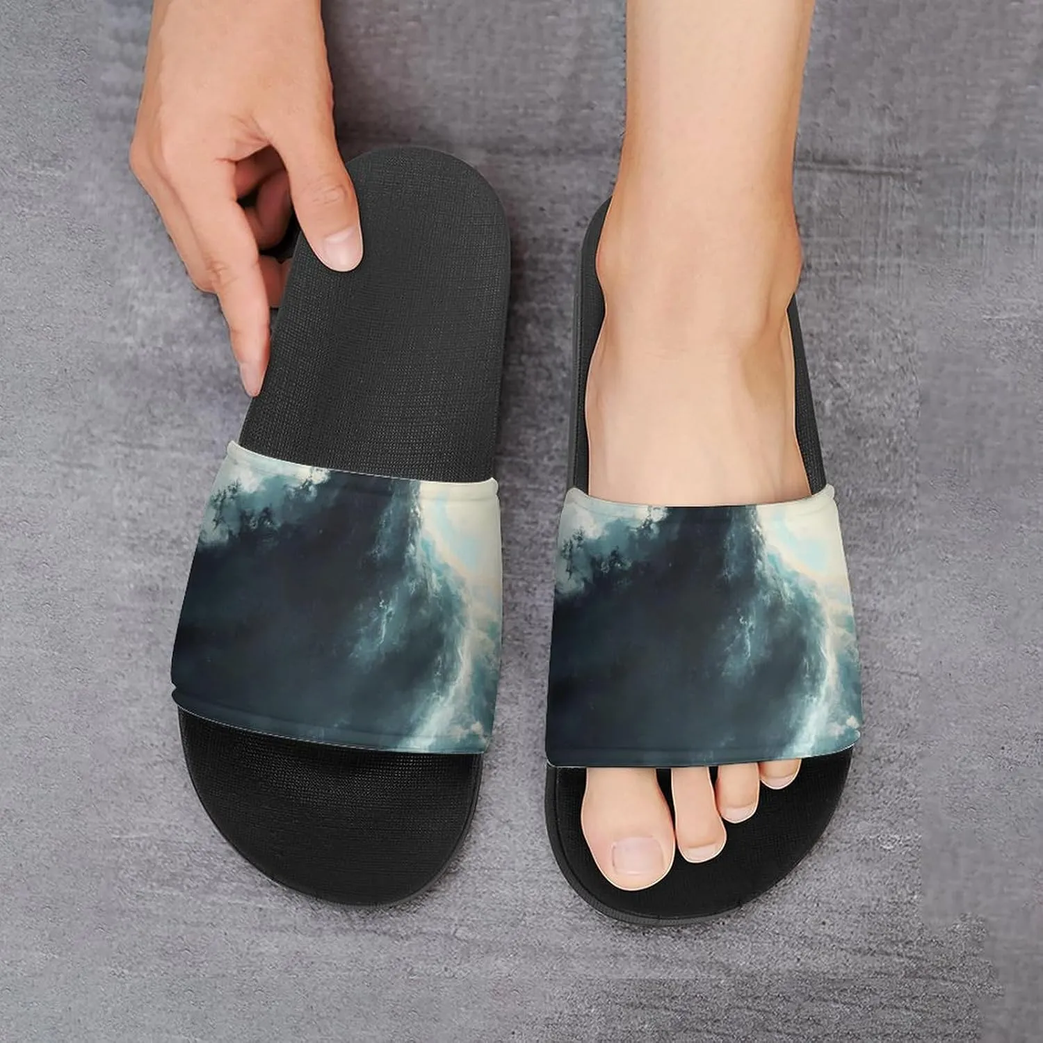 Angry Giant Panda House Sandals Non Slip Slippers Quick Drying Bathroom Shower Shoes for Women Men