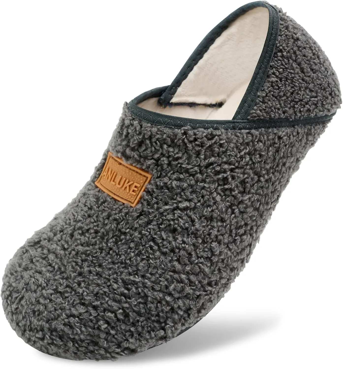 ANLUKE Slipper for Women Men Slipper Socks Fuzzy House Shoes Rubber Sole Slip On Soft-Lightweight Non Slip Indoor/Outdoor