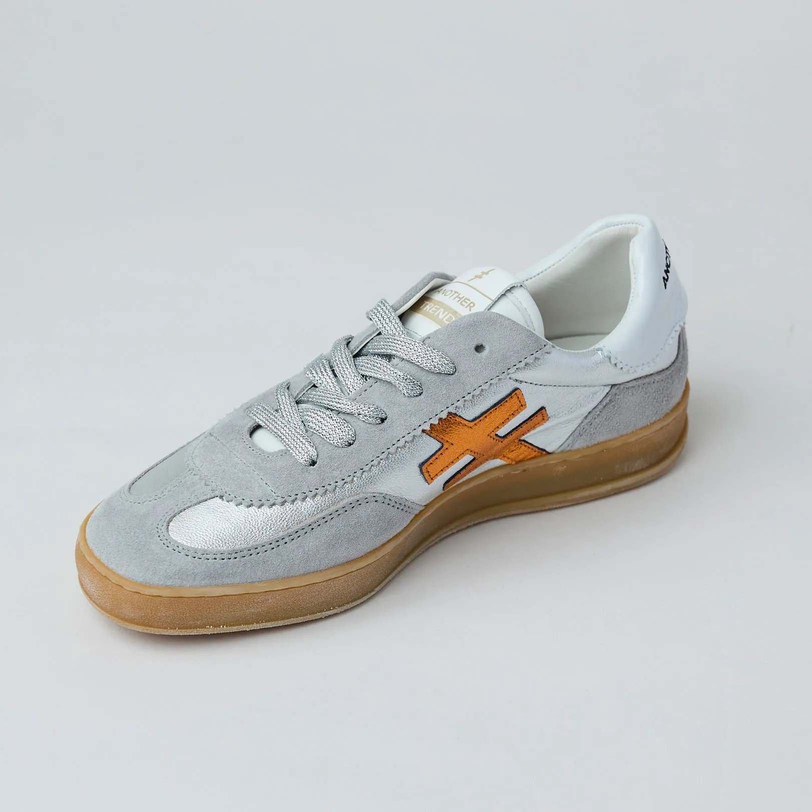Another Trend Grey Combination Suede Leather Trainers