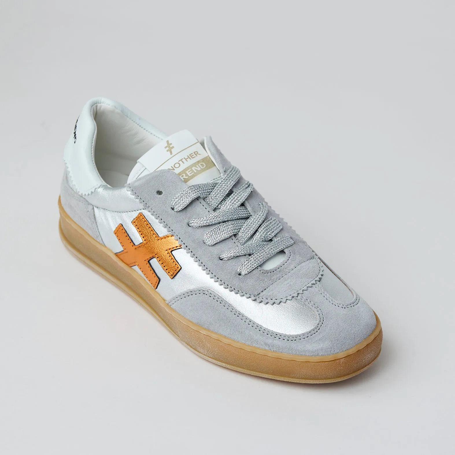 Another Trend Grey Combination Suede Leather Trainers