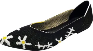 AOQUNFS Women's Ballet Flats Slip On Casual Pointed Toe Knit Flats Dressy Soft Walking Flats Shoes for Daily