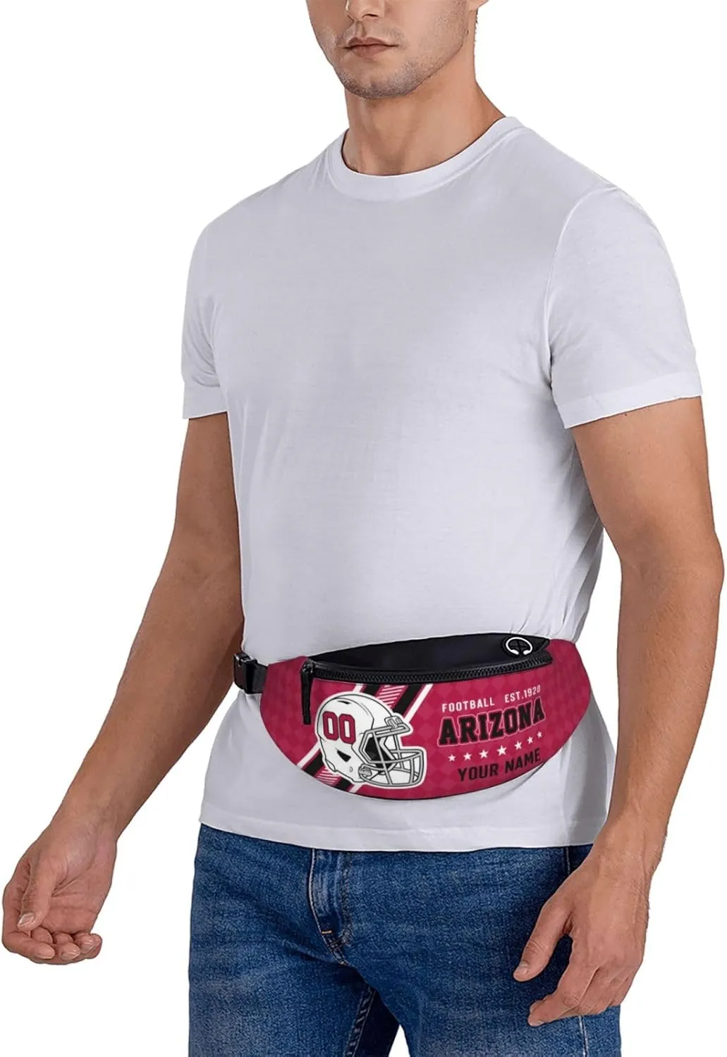 Arizona Waist Bag Adjustable Football Belt Bag Personalized Custom Fanny Pack Sports Hiking Running Belt Waist Pack for Women Men Fans Gifts