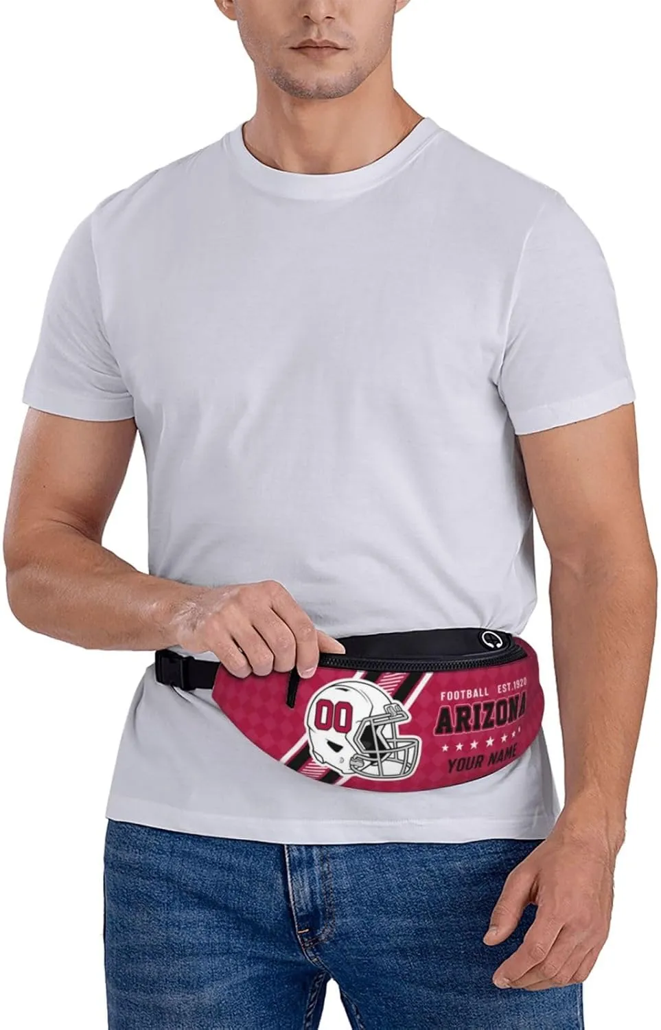 Arizona Waist Bag Adjustable Football Belt Bag Personalized Custom Fanny Pack Sports Hiking Running Belt Waist Pack for Women Men Fans Gifts