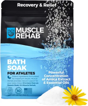 Arnica Infused USP Epsom Salts for Soaking for Pain- 29oz Bag Muscle Recovery Magnesium Bath Soak with Essential Oils, and Turmeric - Hydrating Bath Soak-Magnesium Body Soak