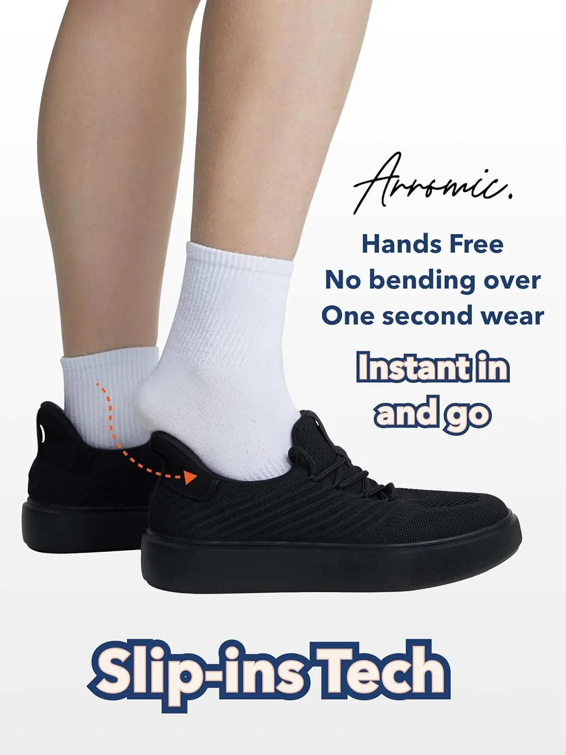 Arromic Women's Sneakers Hands Free Slip-ins Shoes Comfortable Walking Shoes for Women Easy Slip-On Anti-Slip Shoes for Pregnant Elderly Low Back Pain