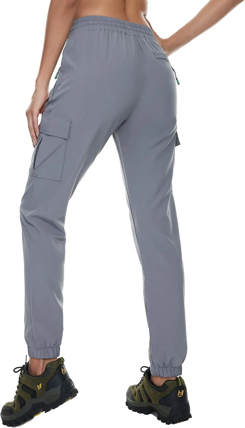 Arunlluta Hiking Pants Women Lightweight Cargo Pants Quick Dry Joggers for Women with Pockets Water-Resistant Travel Pants