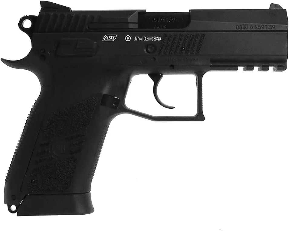 ASG CZ 75 P-07 Duty Black and Two-Tone CO2 BB Gun Pistol .177 Cal Steel, Blowback and Non-Blowback