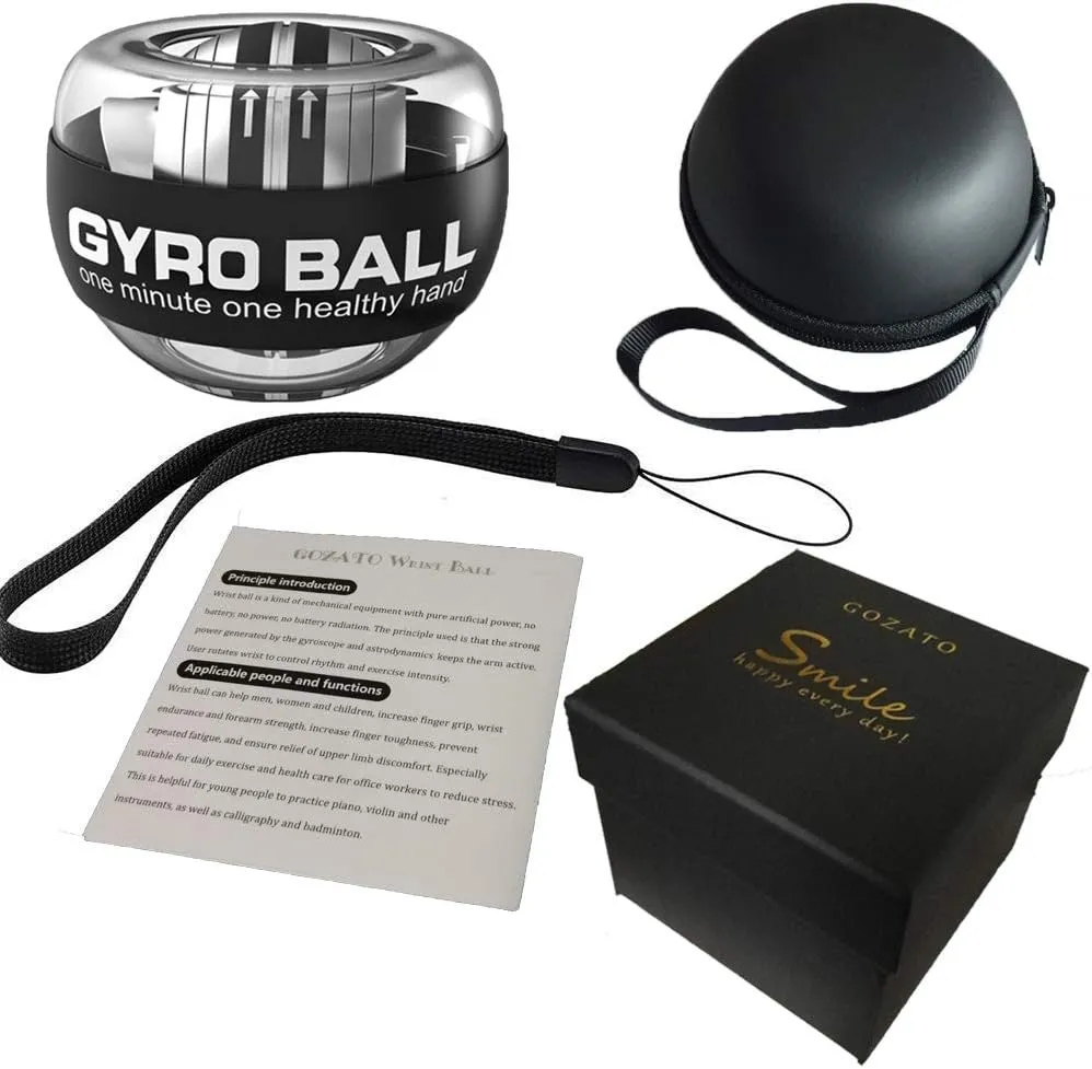 Auto-Start Wrist Power Gyro Ball, Wrist Strengthener and Forearm Exerciser for Stronger Arm Fingers Wrist Bones and Muscle with LED Lights