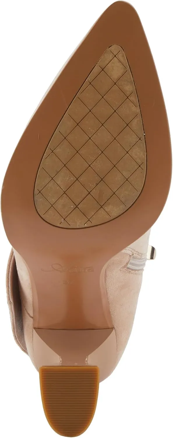 Azura Women's GALORE Trendy Ankle Booties with Perforated Design, Low Heel, and Easy Slip-On Style