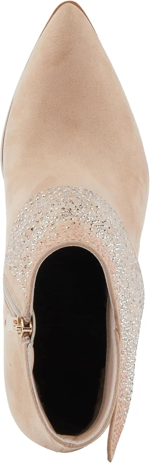 Azura Women's GALORE Trendy Ankle Booties with Perforated Design, Low Heel, and Easy Slip-On Style
