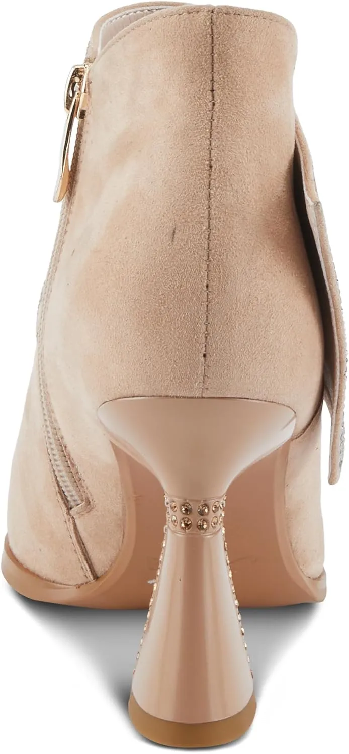 Azura Women's GALORE Trendy Ankle Booties with Perforated Design, Low Heel, and Easy Slip-On Style
