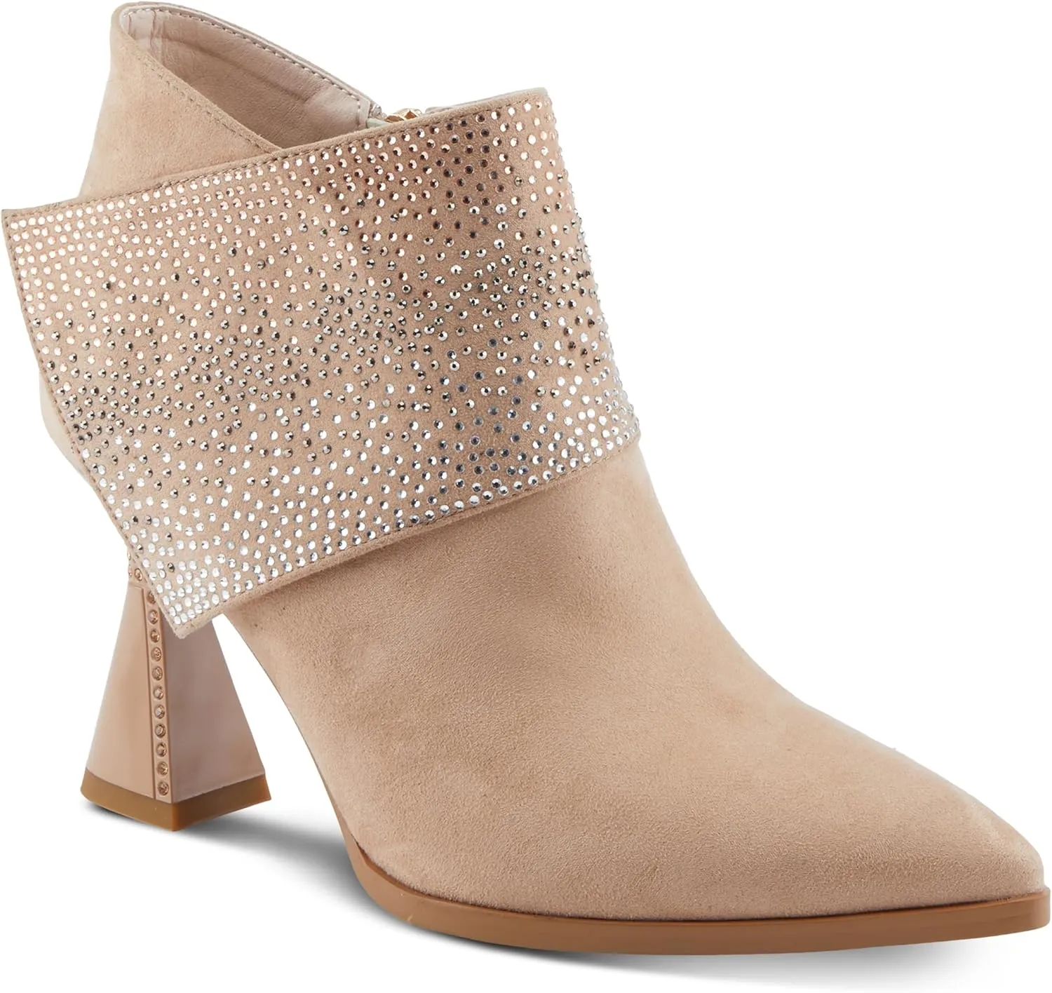 Azura Women's GALORE Trendy Ankle Booties with Perforated Design, Low Heel, and Easy Slip-On Style