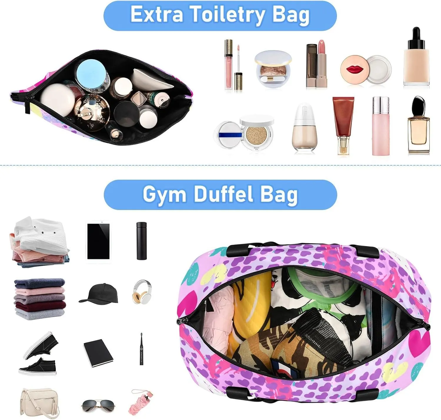 Bag for Women Gym Bag With Shoe Compartment Sturdy Dry Wet Separated Sports Tote Travel Multicolor 13