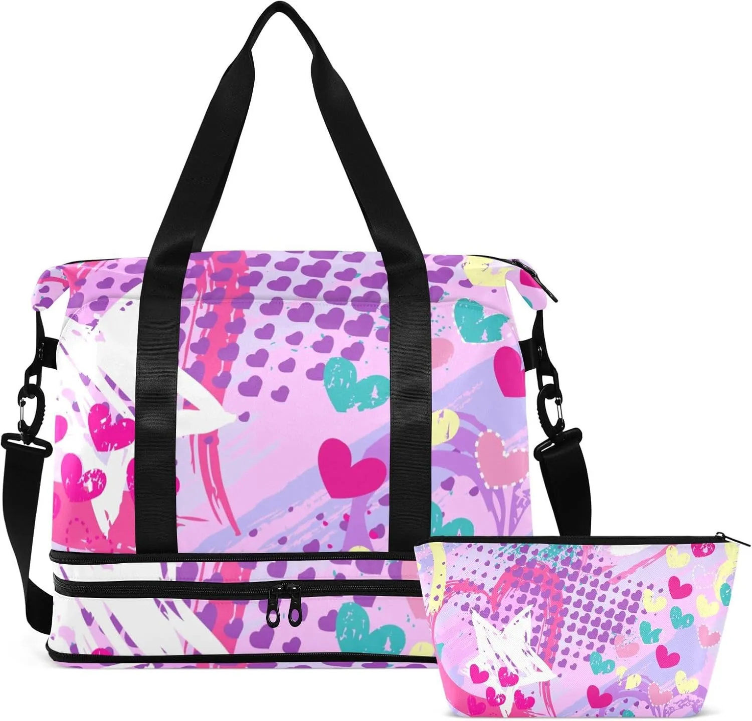 Bag for Women Gym Bag With Shoe Compartment Sturdy Dry Wet Separated Sports Tote Travel Multicolor 13