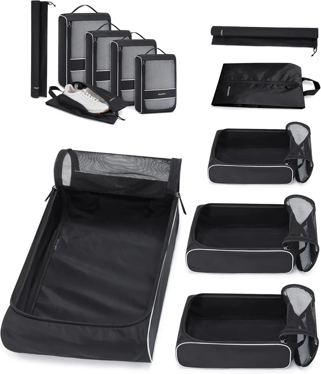 BAGSMART Packing Cubes for Travel, Compression Packing Cubes for Airplane Travel Essentials