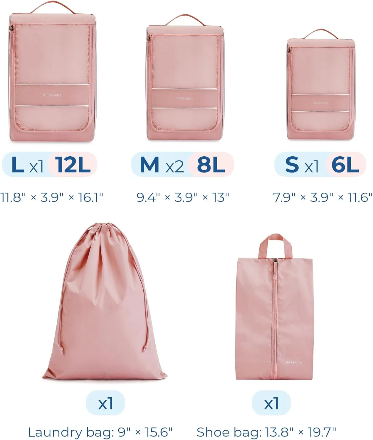 BAGSMART Packing Cubes for Travel, Compression Packing Cubes for Airplane Travel Essentials