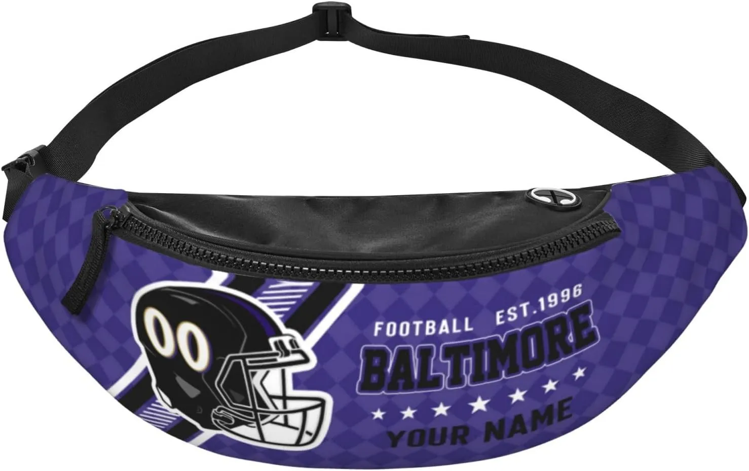 Baltimore Waist Bag Adjustable Football Belt Bag Personalized Custom Fanny Pack Sports Hiking Running Belt Waist Pack for Women Men Fans Gifts