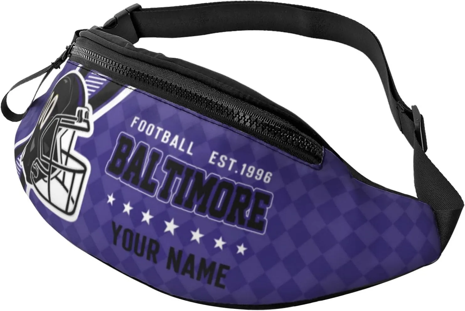 Baltimore Waist Bag Adjustable Football Belt Bag Personalized Custom Fanny Pack Sports Hiking Running Belt Waist Pack for Women Men Fans Gifts