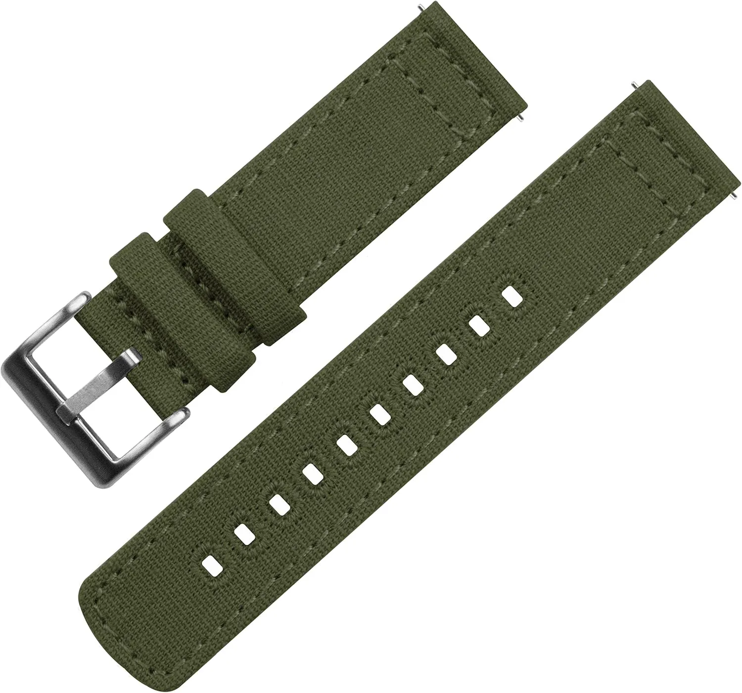 BARTON Canvas Quick Release Watch Band Straps - Choose Color & Width - 18mm, 19mm, 20mm, 21mm, 22mm, 23mm, or 24mm