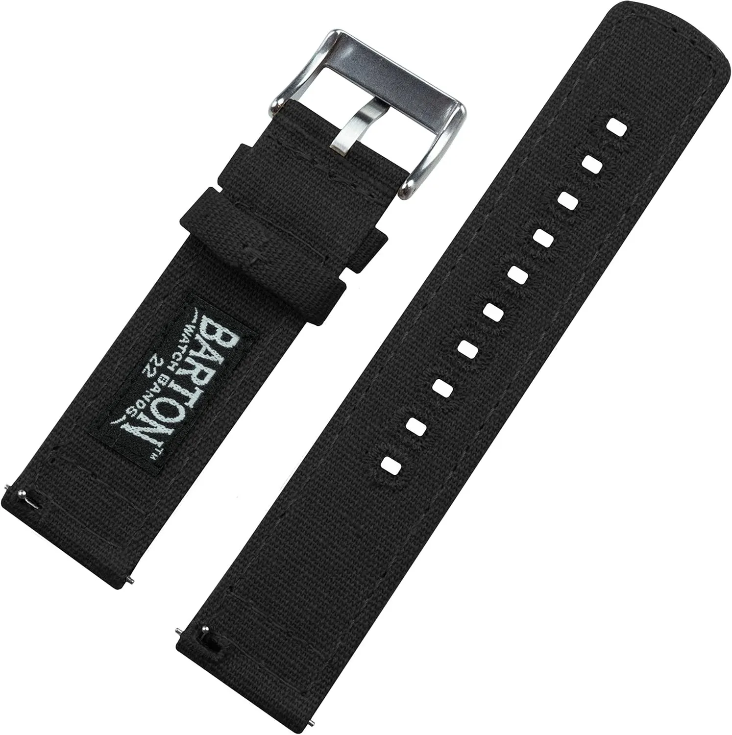 BARTON Canvas Quick Release Watch Band Straps - Choose Color & Width - 18mm, 19mm, 20mm, 21mm, 22mm, 23mm, or 24mm