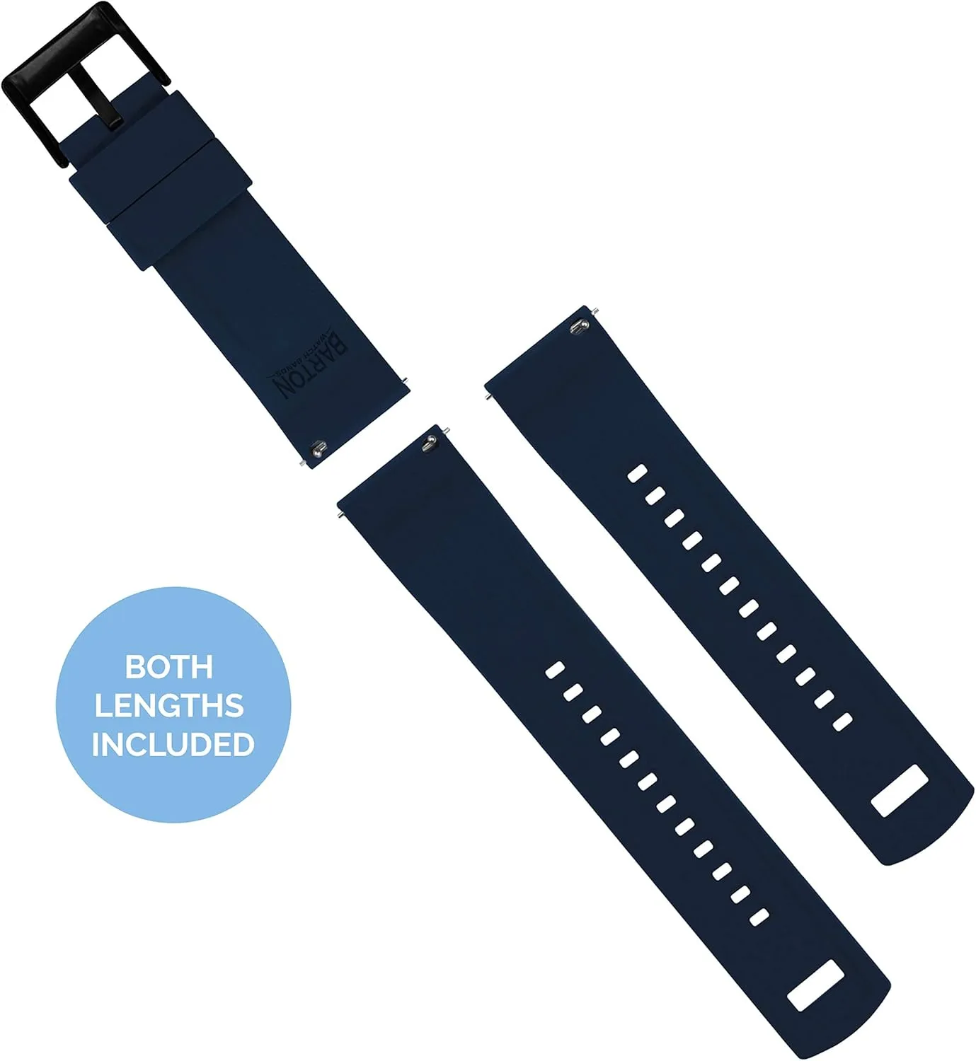 BARTON Elite Silicone Watch Bands - Quick Release - Choose Strap Color & Buckle Color (Stainless Steel, Black PVD or Gunmetal Grey) - 18mm, 20mm, 22mm & 24mm Watch Straps