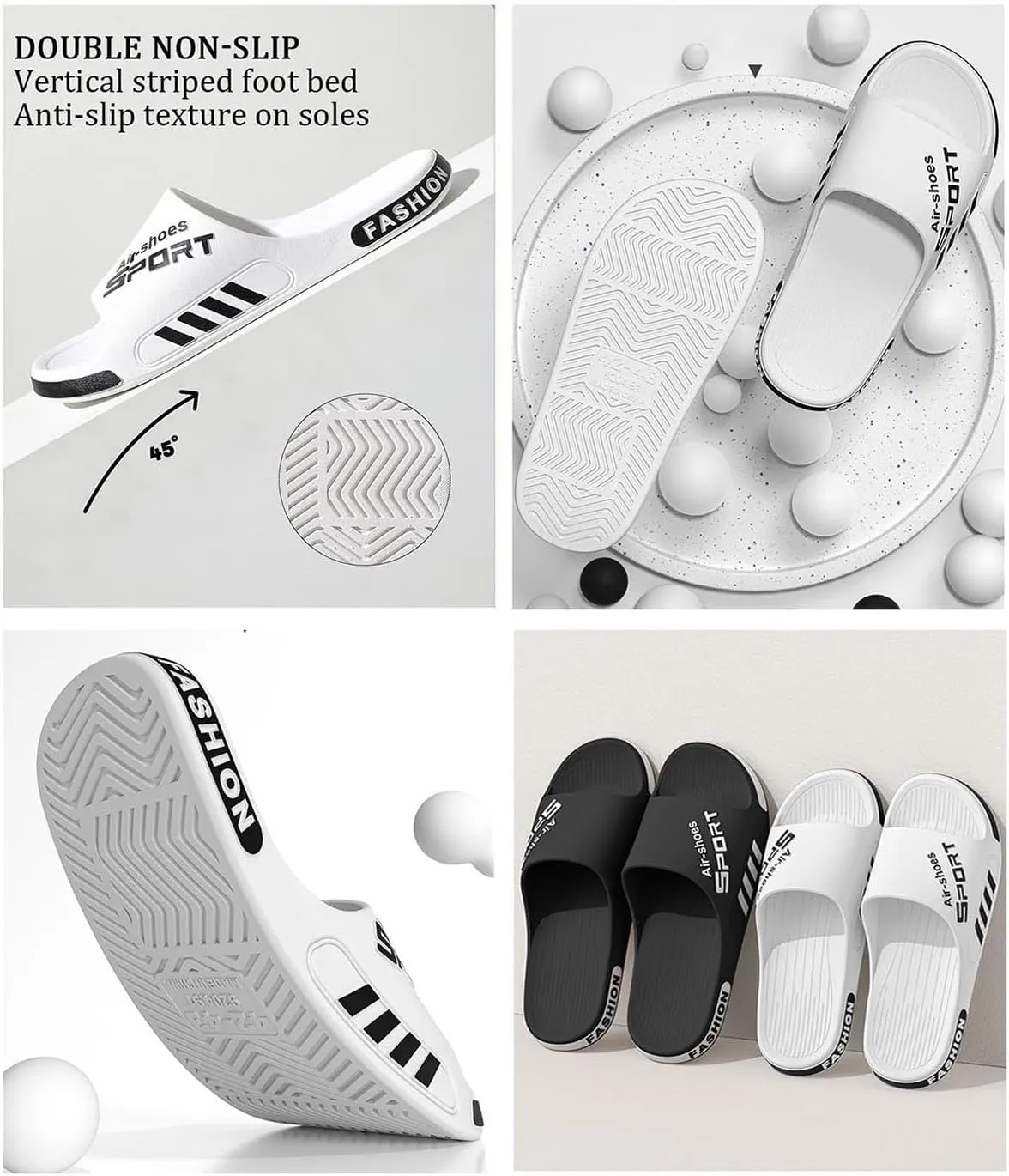 Beach Pool Slides Sandals for Men,Bathroom Shower Shoes,Couple Slides Slippers Outdoor Indoor,Home House Slide Sandals