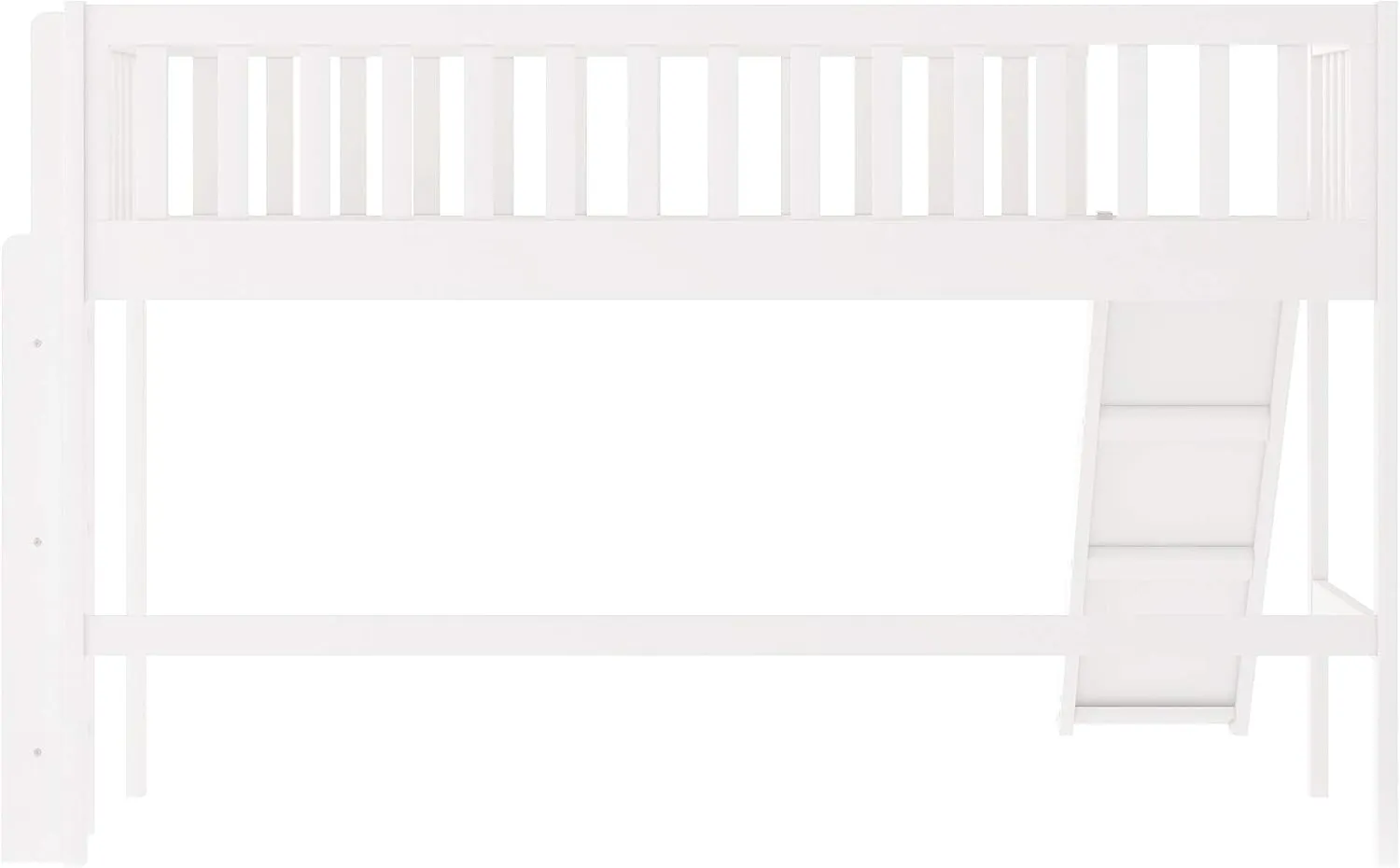 Bellemave Twin Size Loft Bed with Ladder & Slide, Toddler Loftbeds with Safety Rails,Wood Twin Low Loft Bed with Storage Space for Kids Toddler (White)