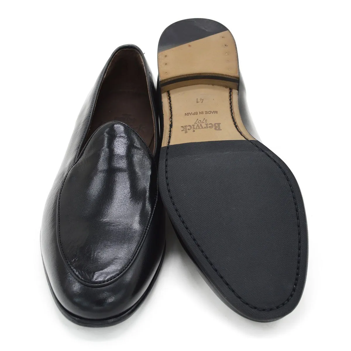 Berwick 1707 Classic Belgian Loafer (4950) Black Deerskin