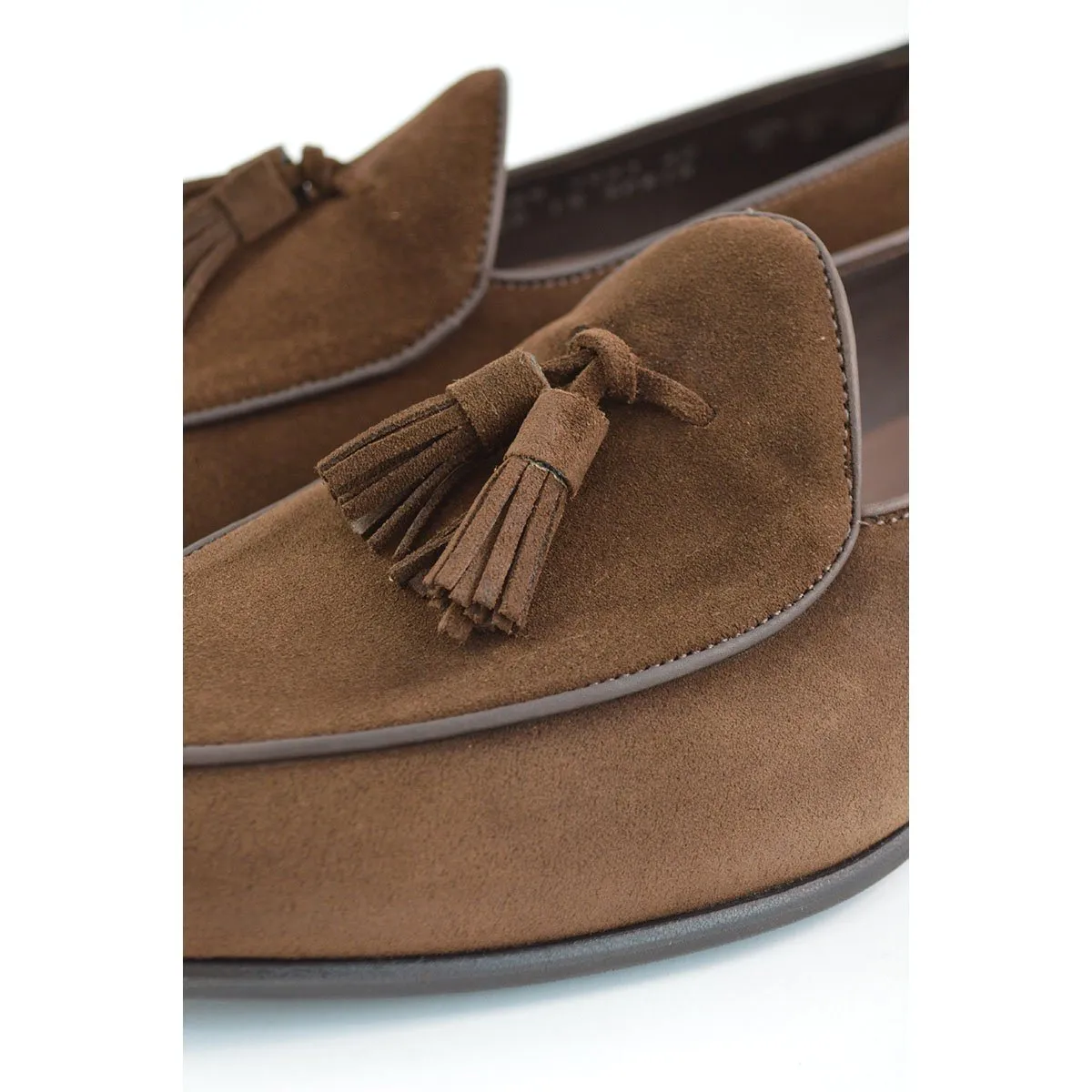 Berwick 1707 Tassel Belgian Loafer (4951) Dark Brown Suede
