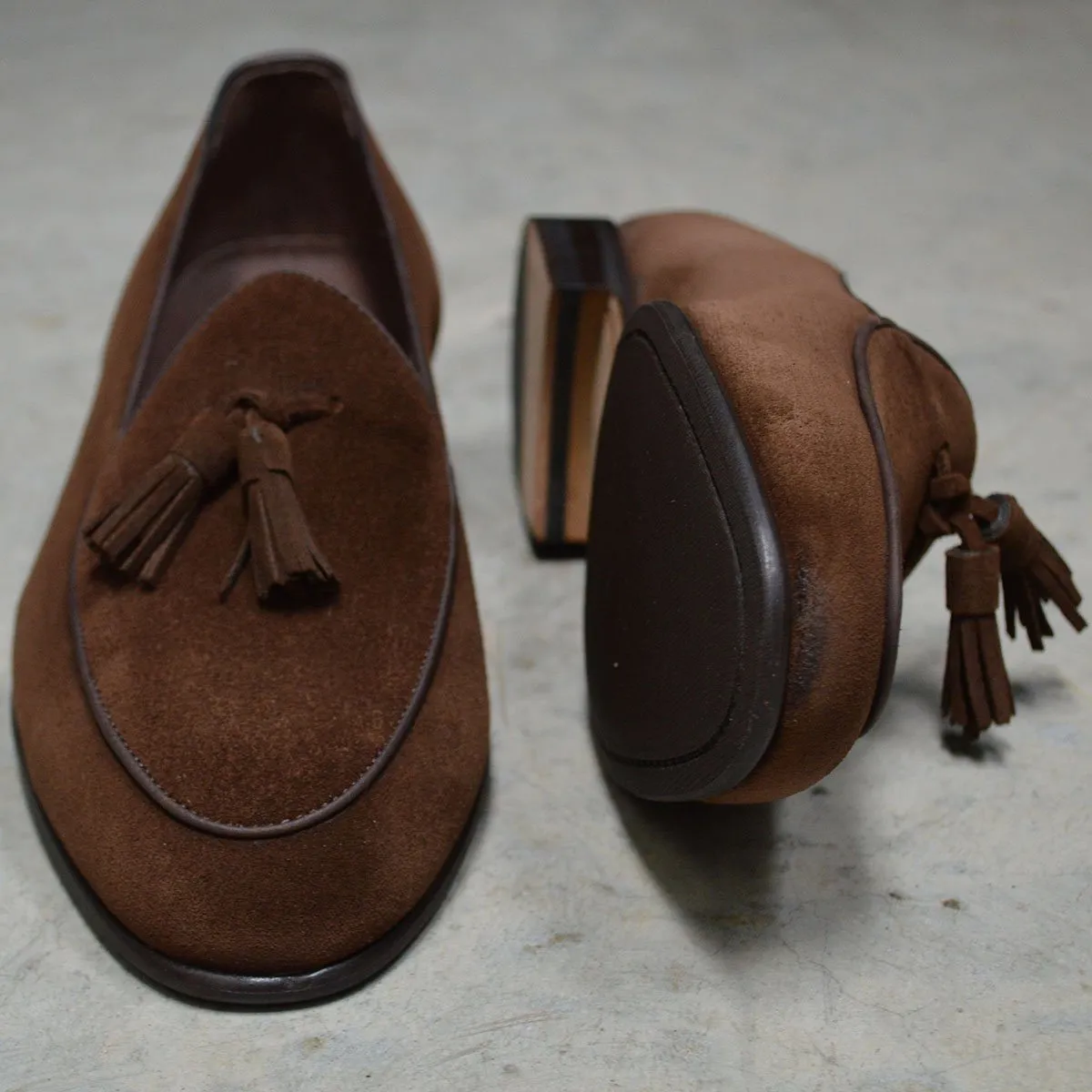 Berwick 1707 Tassel Belgian Loafer (4951) Dark Brown Suede