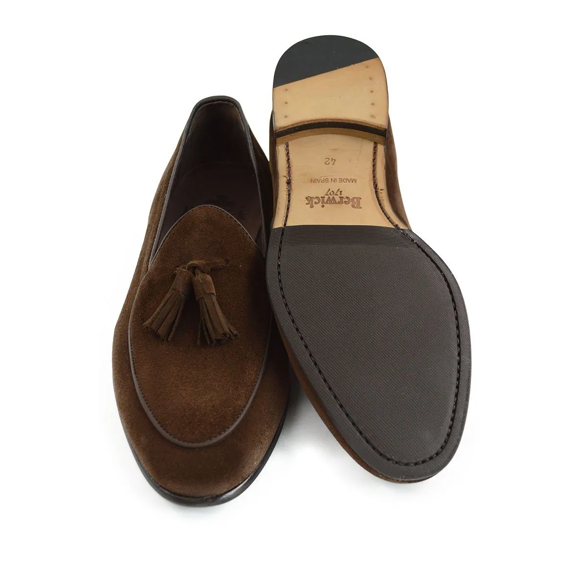 Berwick 1707 Tassel Belgian Loafer (4951) Dark Brown Suede