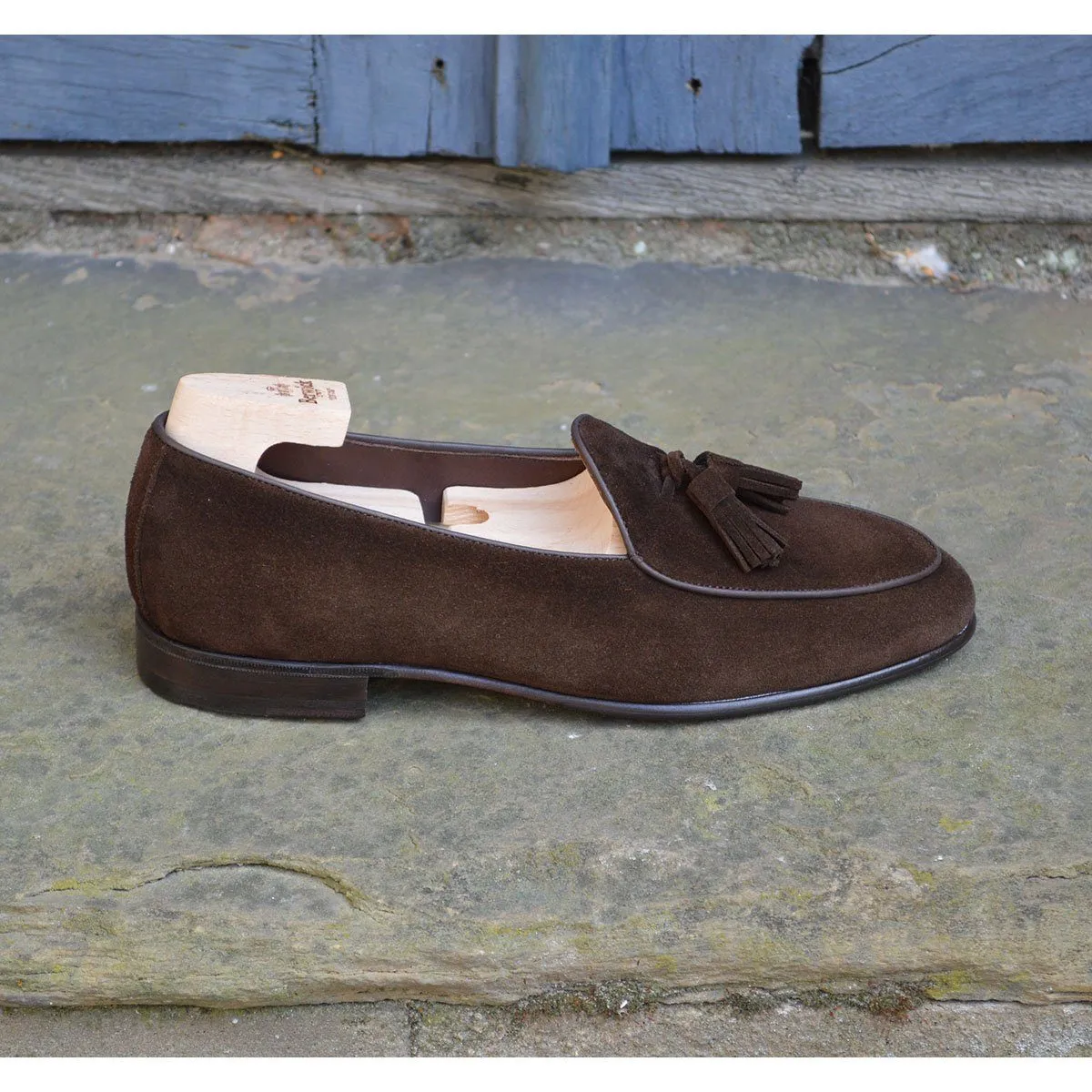 Berwick 1707 Tassel Belgian Loafer (4951) Dark Brown Suede