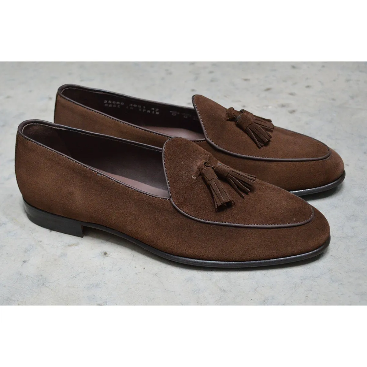 Berwick 1707 Tassel Belgian Loafer (4951) Dark Brown Suede