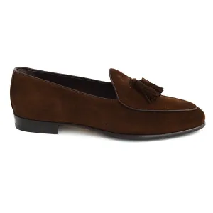 Berwick 1707 Tassel Belgian Loafer (4951) Dark Brown Suede