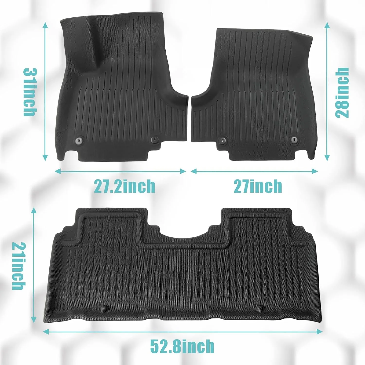BestEvMod for Ioniq5 All Weather Floor Mats XPE Anti-High Temperatuer Odor Free Liner Floor Mats 1st&2nd Row Compatible with Hyundai Ioniq 5 SE & SEL 2022-2024 Accessories (Non Slide Console Version)