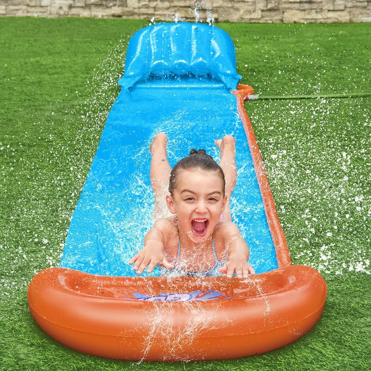 Bestway H20GO Tsunami Single Lane Slip and Slide, Inflatable Water Slide for Kids, Summer Garden Outdoor Toy with Built-in Sprinklers and Splash Ramp