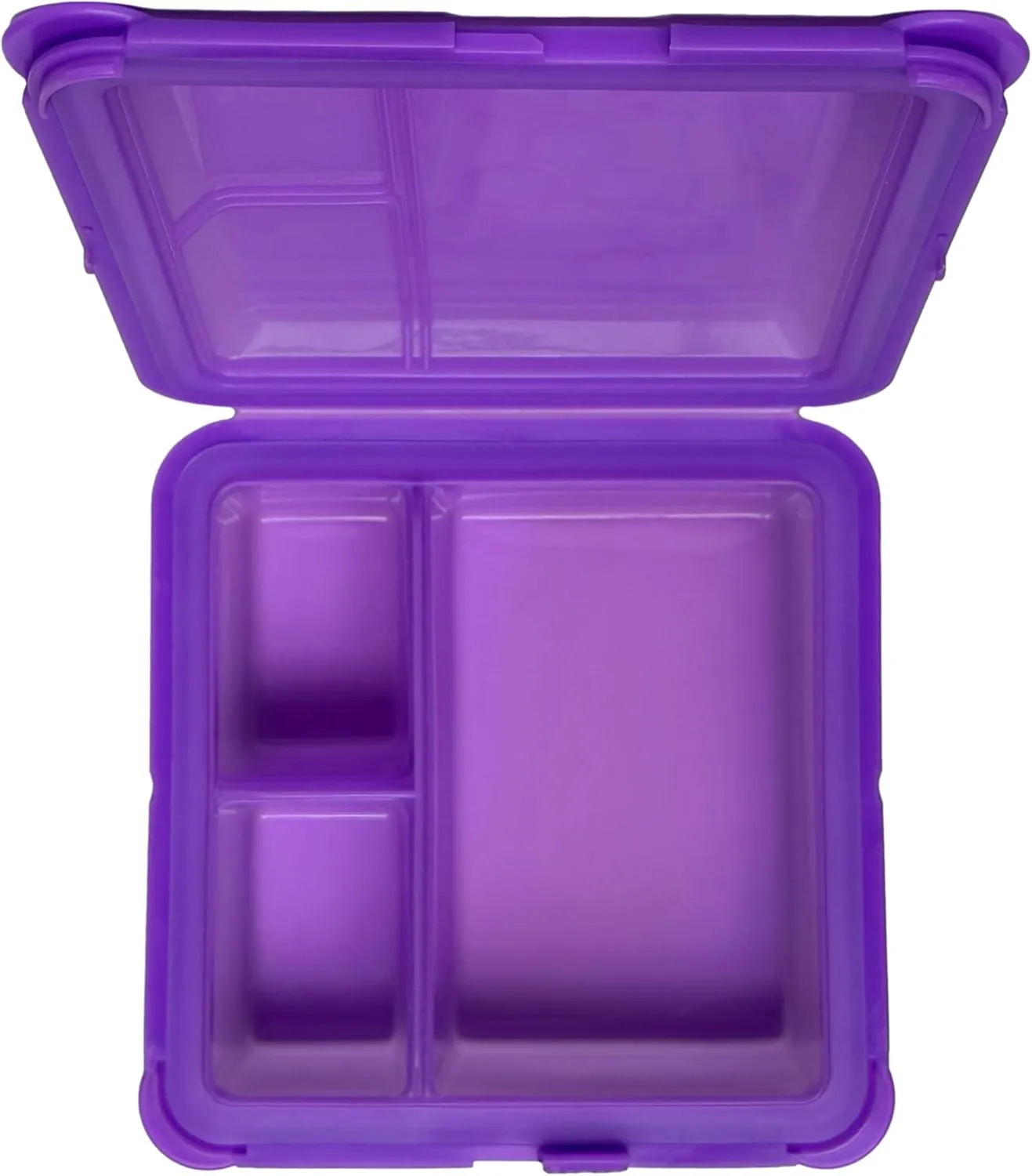 Big Bee, Little Bee - SoftShell Luncher Reusable Silicone Food Storage Container with Connected Clamshell Lid, Bento Style, Easy to Clean, Snaps Closed, Microwave, Freezer & Dishwasher Safe (Grape)