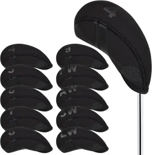 BIG TEETH Golf Iron Head Covers 10Pcs Neoprene USA Flag Golf Club Protector Multi Color Golf Club Protector (Blue)